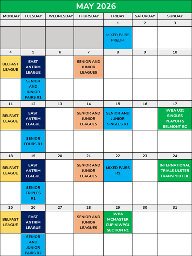 NIWPGL Events Calendar May 2026
