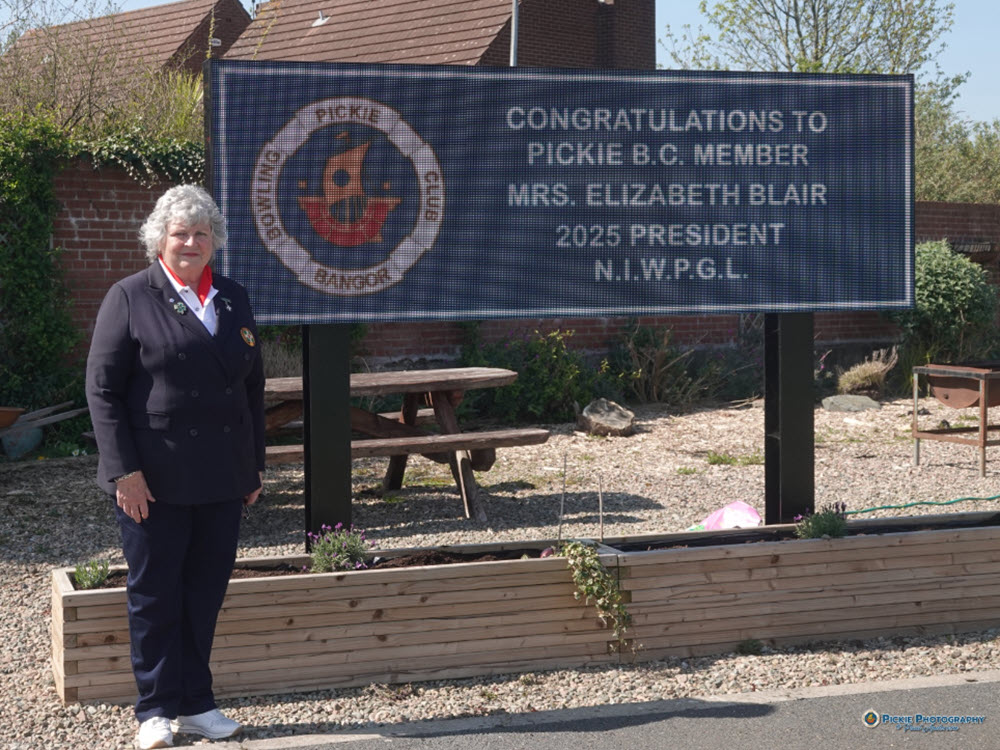NIWPGL President Elizabeth Blair at the 2025 Flag Unfurling at Pickie BC