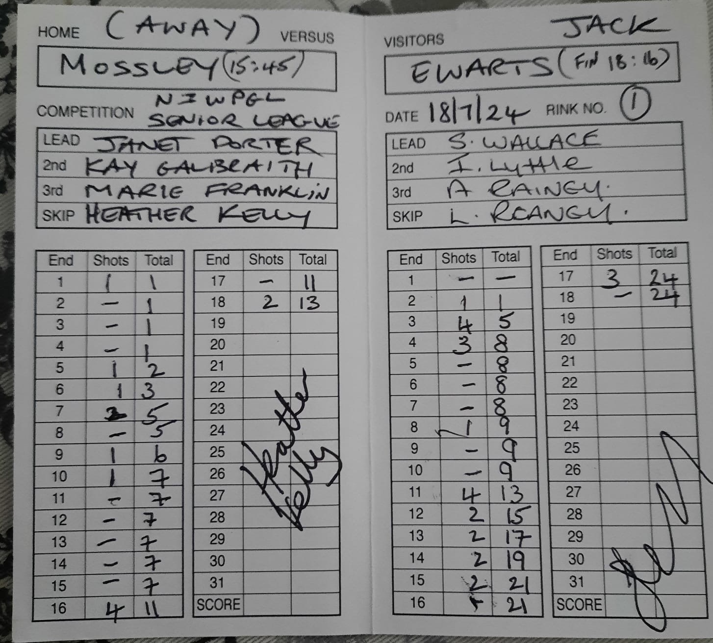Ewarts v Mossley 18th July 2024 1