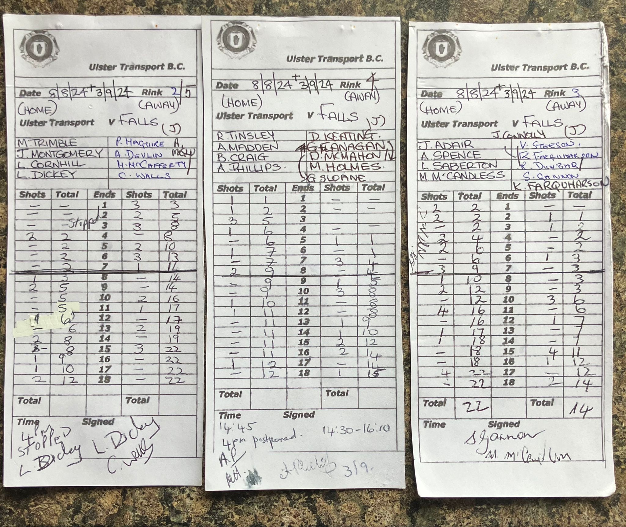 Ulster Transport 1 v Falls 8th August 2024